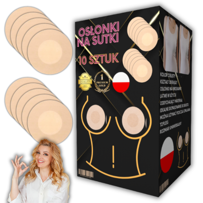 Nakładki naklejki na sutki – nasutniki cieliste 5 par (10 sztuk)