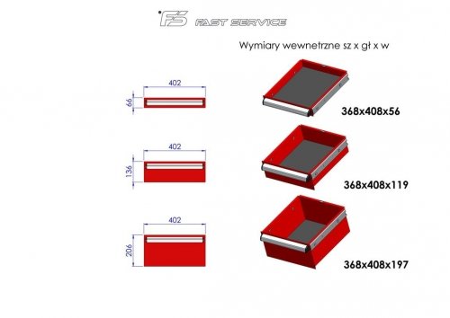 Wózek warsztatowy MEGA z 8 szufladami PM-218-23