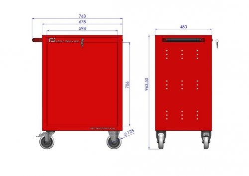 Wózek narzędziowy z 3 szufladami  i drzwiami P-230