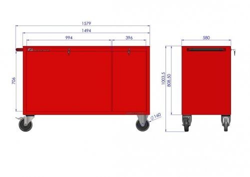 Wózek warsztatowy MEGA z 13 szufladami PM-212-22