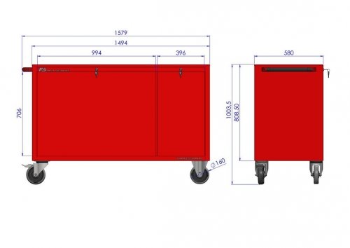 Wózek warsztatowy MEGA z 11 szufladami PM-214-22