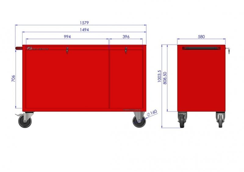 Wózek warsztatowy MEGA z 15 szufladami PM-210-21