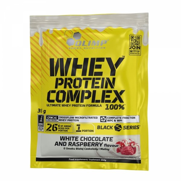 Olimp Whey Protein Complex100% 35g Biała Czekolada z Maliną