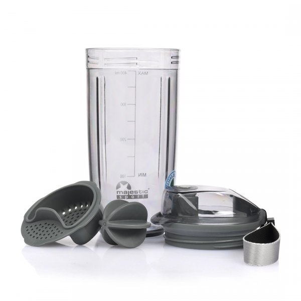 Shaker Tritanowy do Odżywek Majestic Sport Shaky 400ml szary foto 3