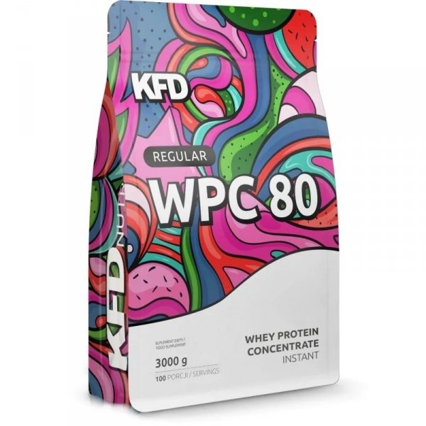 KFD Regular+ WPC 80 3000g Biała Czekolada -Malina