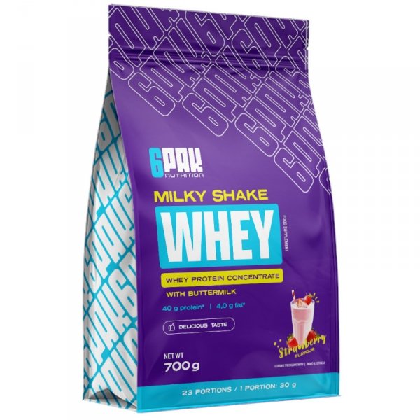  6PAK Milky Shake Whey 700g Truskawka