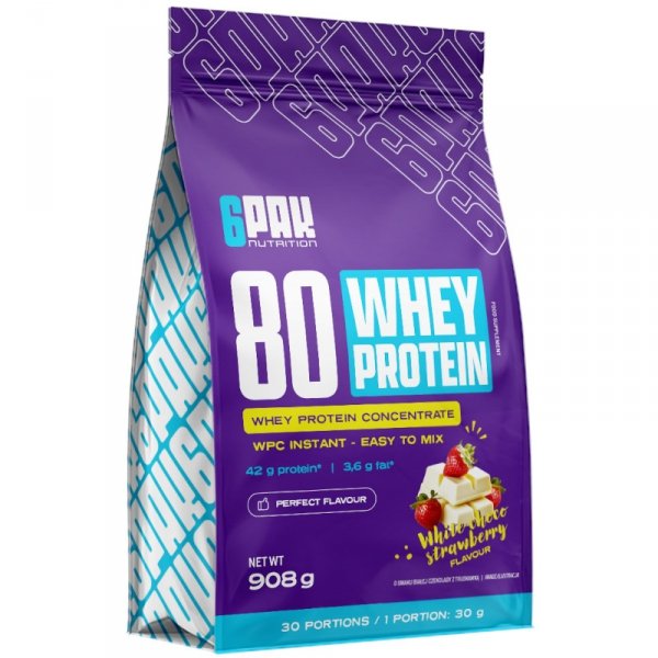 Białko 6Pak 80 Whey Protein 908 g Truskawka