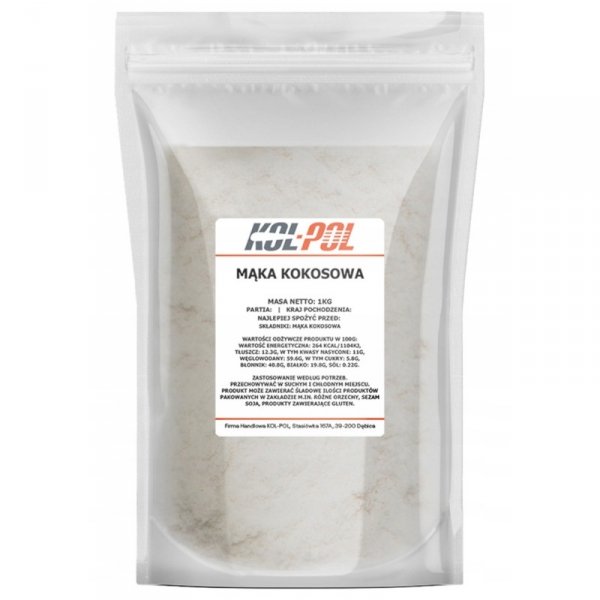 Mąka Kokosowa 1kg Kol-Pol Naturalna z Kokosów