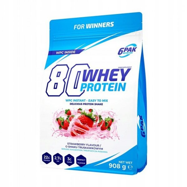 Białko 6Pak 80 Whey Protein 908 g Truskawka