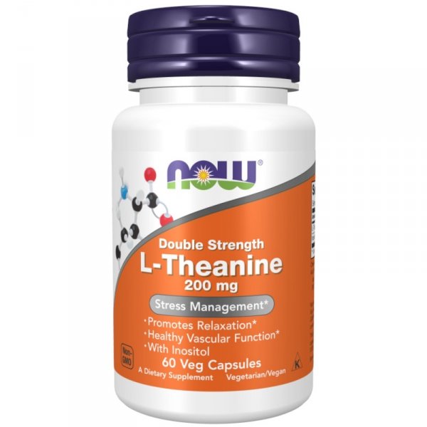 L-Teanina Now Foods Double Strength L-Theanine 200mg 60 kaps