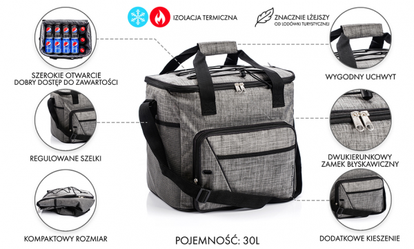 Torba termiczna Meteor Frosty 30 l Czarna foto2