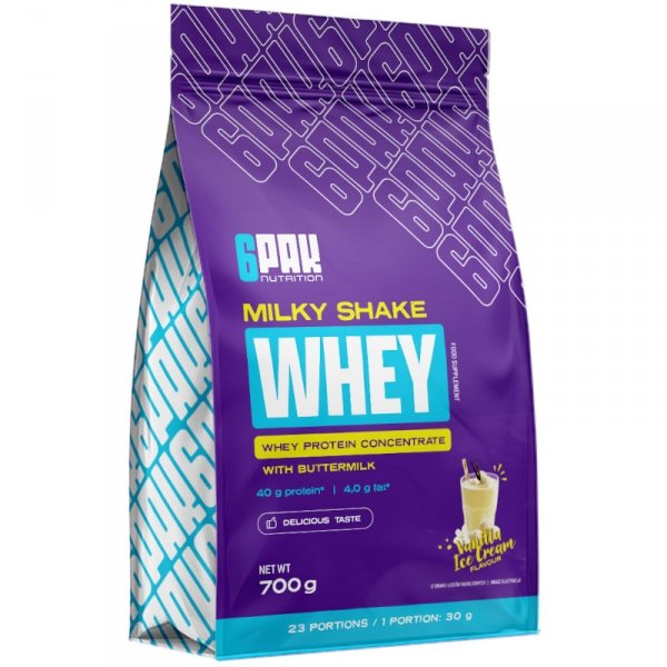 6PAK Milky Shake Whey 700g Lody Waniliowe