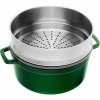 Garnek żeliwny Okrągły Z Wkładem 5.2l Zielony La Cocotte Staub