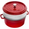 Garnek żeliwny Okrągły Z Wkładem 5.2l Czerwony La Cocotte Staub