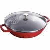 Wok żeliwny Z Pokrywką 30 Cm, Czerwony Staub