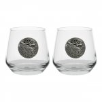 Szklanki do whisky Golden Fox Luna Jeleń zdobione odlewanym elementem 2szt.
