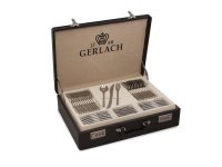 Gerlach Sztućce Horizon - komplet sztućców 68 szt. dla 12 osób, matowiony, walizka