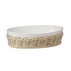 LA PORCELLANA BIANCA MIDOLLINO Wiklinowy kosz na owalne naczynie do zapiekania 23 cm