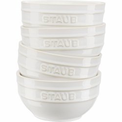 Zestaw 4 Misek Okrągłych 12 Cm, Kość Słoniowa Serving Staub