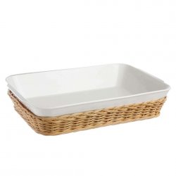 LA PORCELLANA BIANCA MIDOLLINO Wiklinowy kosz na naczynie do lasagne 30 cm