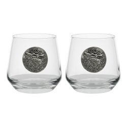 Szklanki do whisky Golden Fox Luna Jeleń zdobione odlewanym elementem 2szt.