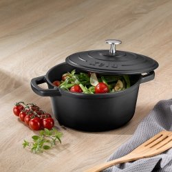 KELA-Garnek żeliwny emaliowany 2,5 l czarny Calido