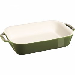Prostokątny Półmisek Ceramiczny 2.4l Zielony Cooking Staub