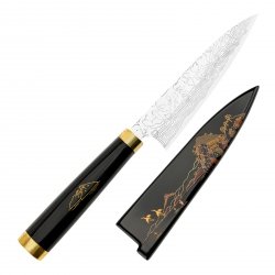 Takeshi Saji Art Fuji on Lake R-2 Nóż uniwersalny 13 cm + Saya