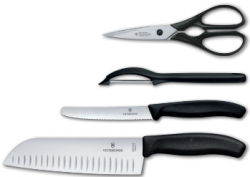 Victorinox Swiss Classic, zestaw z nożycami, 4 elementy, czarny 6.7133.4G