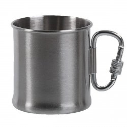 Kubek stalowy Mil-Tec z karabinkiem 250 ml (14607800)