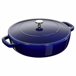 żeliwna Patelnia Do Duszenia Z Pokrywką 24 Cm, Niebieski Staub