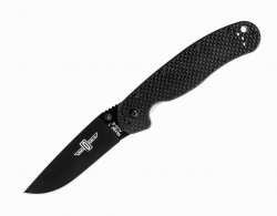Nóż składany Ontario RAT 1 Folder Black Plain Carbon Fiber (8887CF)