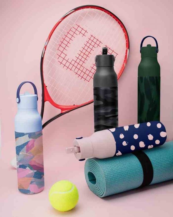 Lund London Butelka 500ml. różowa abstrakcja, Sport