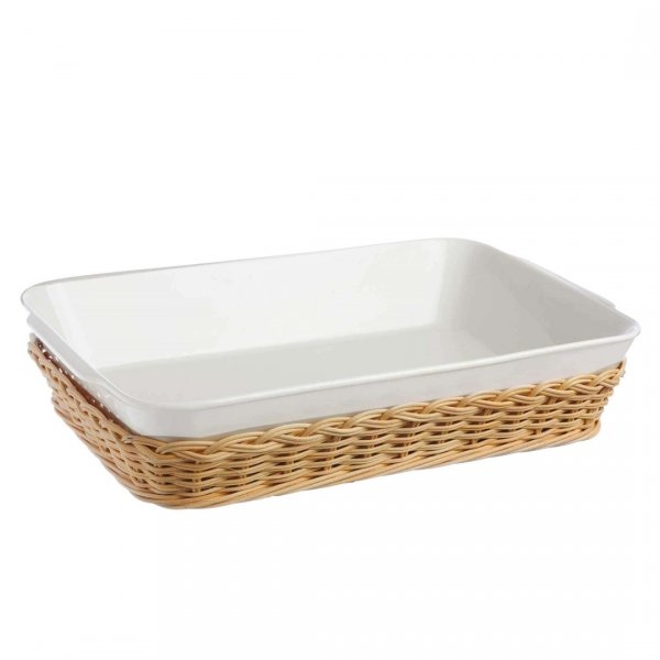 LA PORCELLANA BIANCA MIDOLLINO Wiklinowy kosz na naczynie do lasagne 30 cm