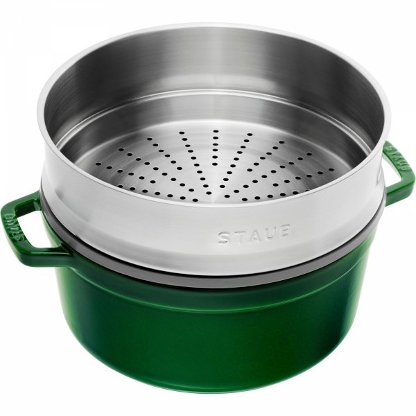 Garnek żeliwny Okrągły Z Wkładem 5.2l Zielony La Cocotte Staub