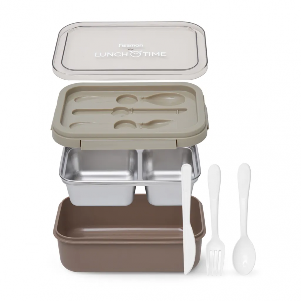 Lunch box Fissman 800 ml z 2 komorami i stalowym pojemnikiem
