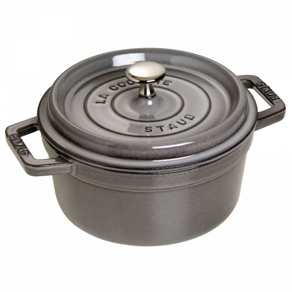 Garnek żeliwny Okrągły 2.6l Grafitowy La Cocotte Staub