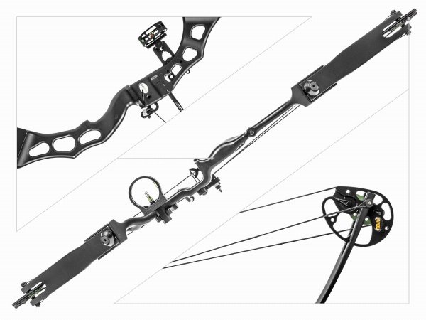 Łuk bloczkowy dla dorosłych Poe Lang Predator III 45-70 lb 35,5&quot; czarny