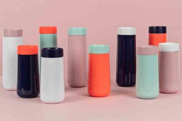 Lund London Kubek podróżny 350ml różowy/mięta, Travel