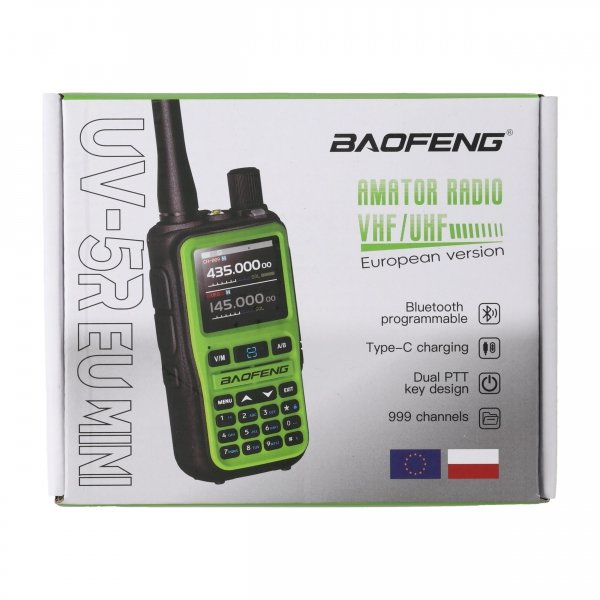 Krótkofalówka PMR Baofeng UV-5R EU Mini Green VHF UHF