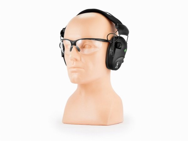 Słuchawki ochronne aktywne RealHunter ACTiVE Pro czarne + okulary ochronne