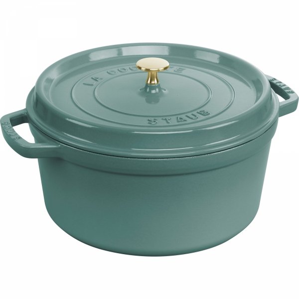 Garnek żeliwny Okrągły 6.7l Eukaliptusowy La Cocotte Staub