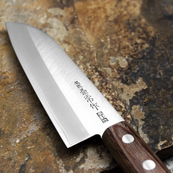 Kanetsune Shirogami #2/SS Nóż Mini Santoku 14 cm