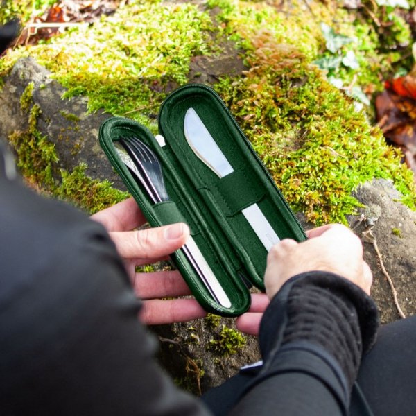 MB-Zestaw sztućców podróżnych Slim Nest Green