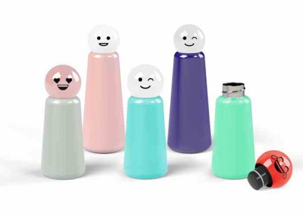 Lund London Butelka 300ml szara/różowa Serce, Mini