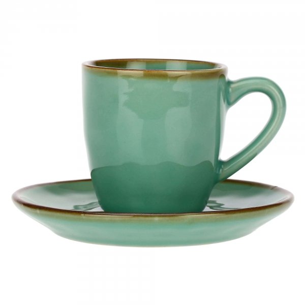 ROSE&amp;TULIPANI CONCERTO VERDE ACQUA Zestaw 6 filiżanek do espresso 90 ml