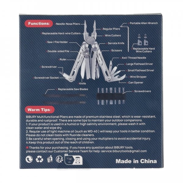 Narzędzie wielofunkcyjne multitool Bibury Pro 19w1