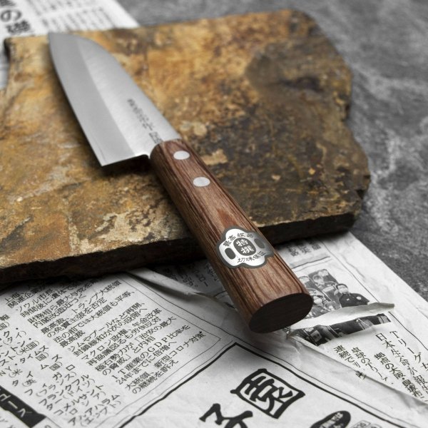 Kanetsune Shirogami #2/SS Nóż Mini Santoku 14 cm