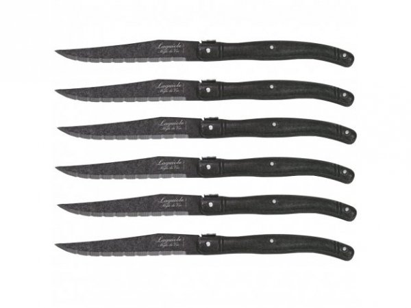 Nóż Laguiole do Steków Black Stonewash 6 Szt.