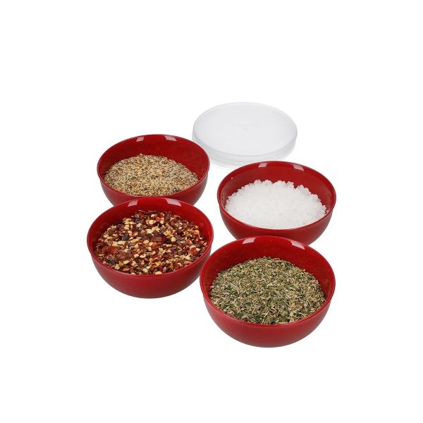 KitchenAid zestaw miseczek z pokrywkami 4 szt Empire Red